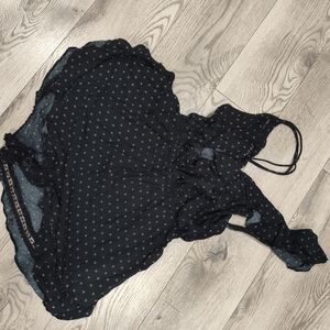 Free People Black Bandeau with White Dots